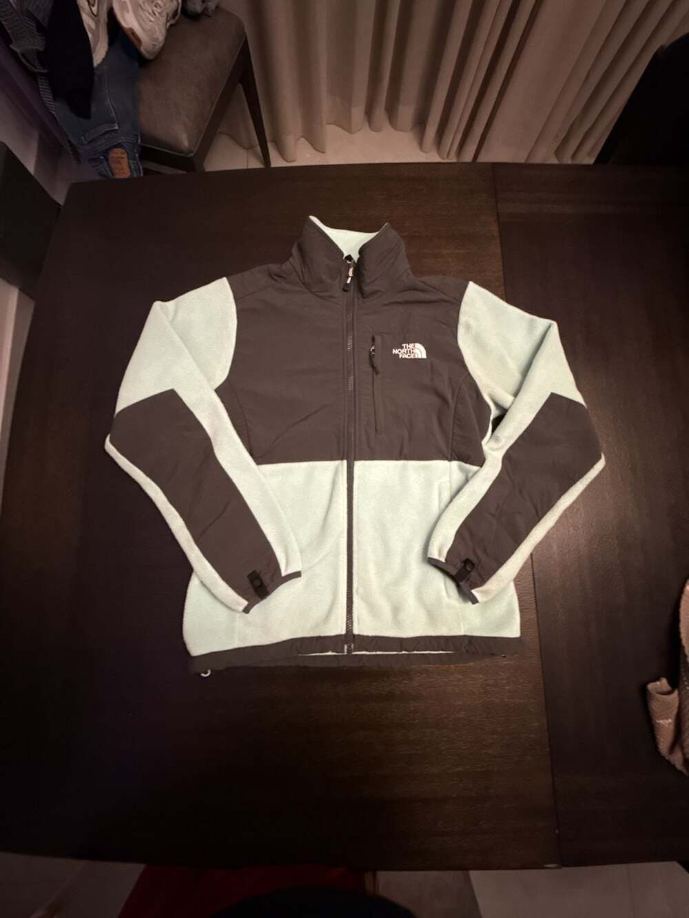 The North Face Denali Fleece Jacket Women's Size S Light Blue/Charcoal Gray